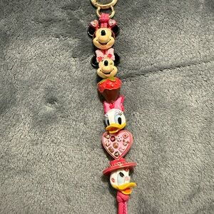 Disney Pink Character Charm Keychain